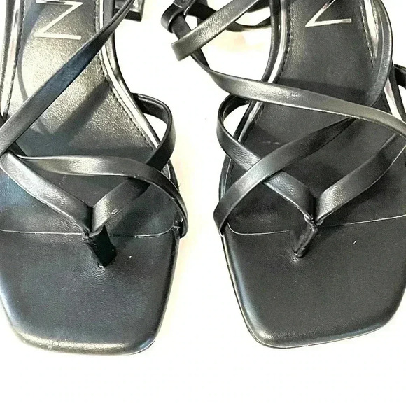 Deltan Size 6M Fawn Ankle Wrap Strappy Block Heel Thong Dress Sandals Black NEW - Picture 12 of 12